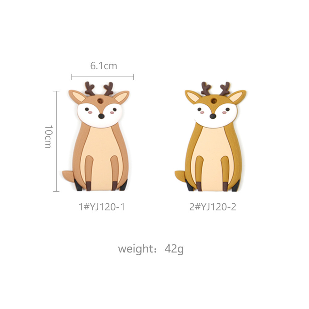 Customized Logo Silicone Baby Teether Chewable With Cow Fox Owl Shape