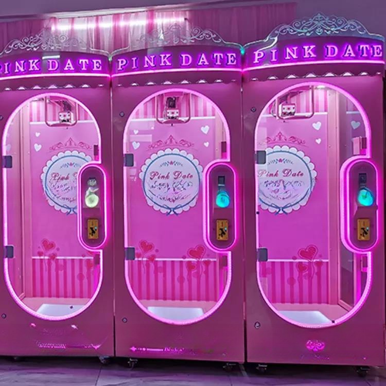 Dreamland factory coin operated cut ur prize vending machine bill acceptor ICT pink date big toys game machine