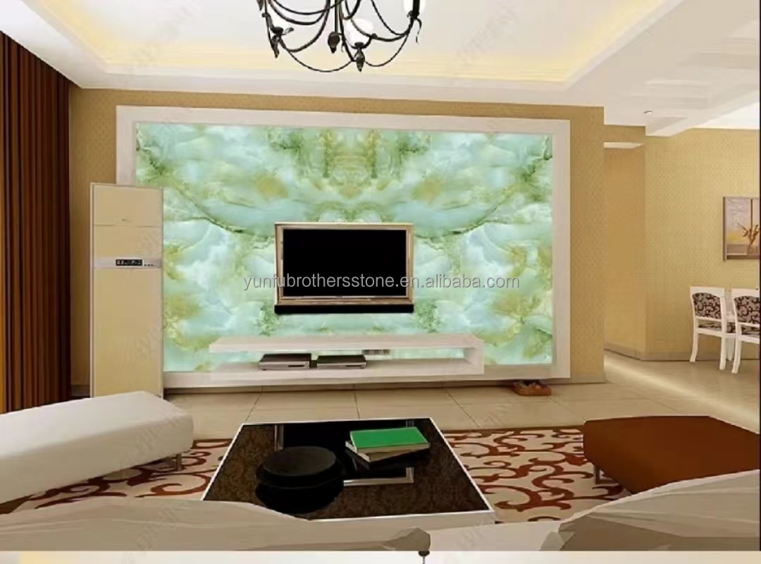 Natural Green Jade Onyx Marble Slabs for Modern Graphic Design and Table Background