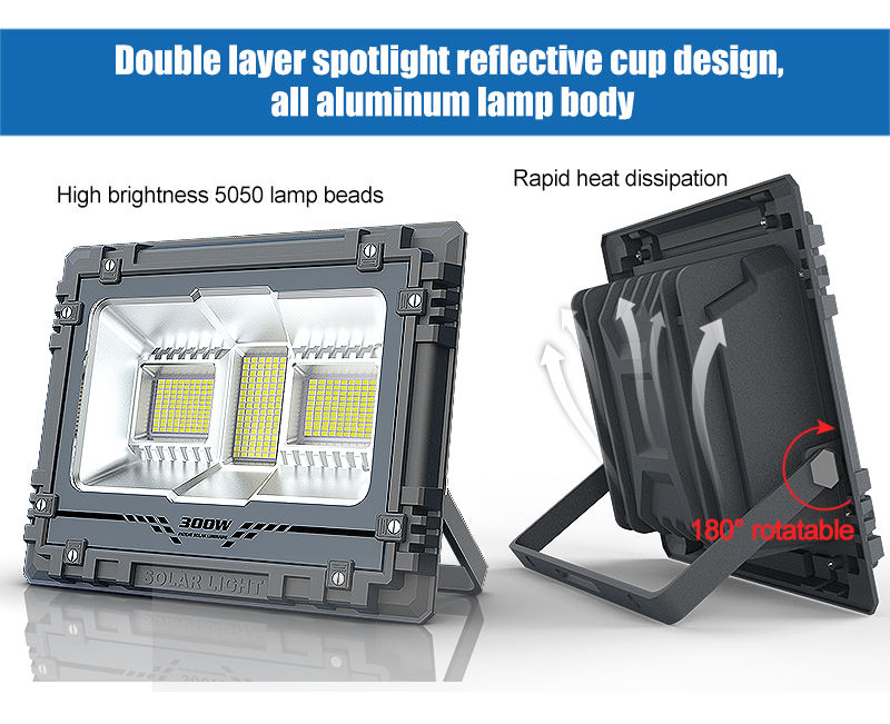 RGB Led Solar Flood Light 200w 300w 500w 800w Solar Building Light