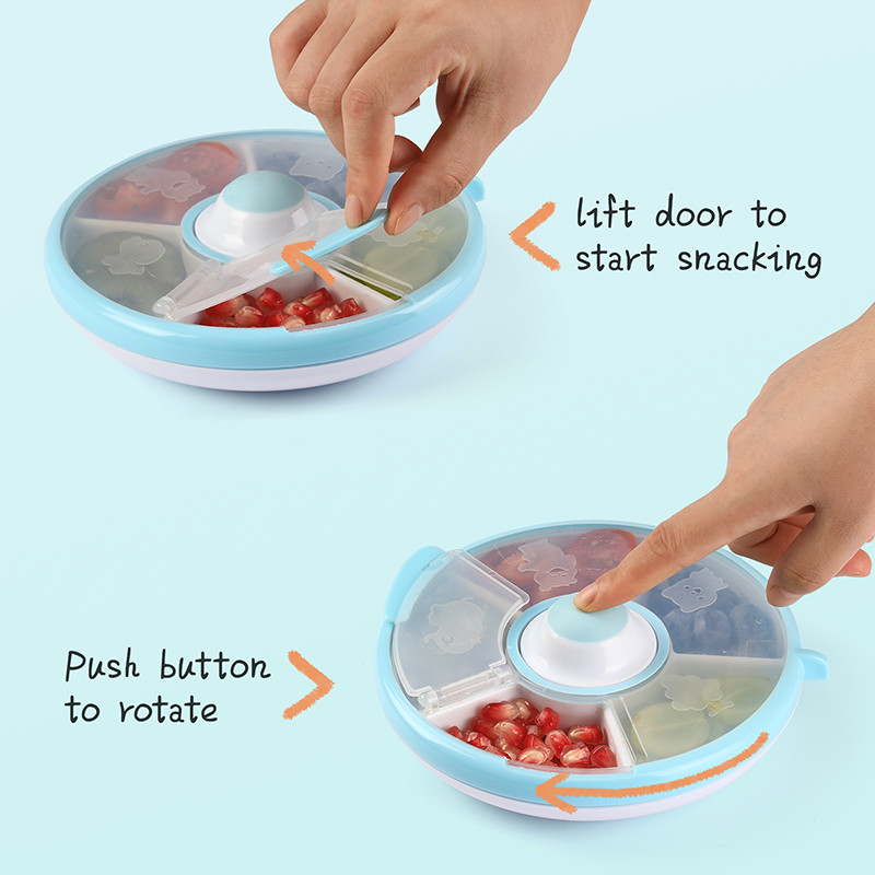 Round Divided Plastic Containers Multi Compartment Snack Containers