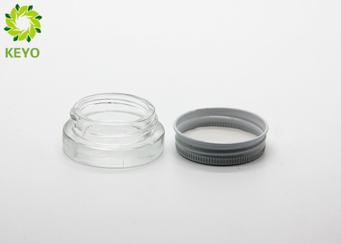 Mini Clear Glass Cosmetic Cream Jar 5g With White Aluminium Cap For Eye Cream