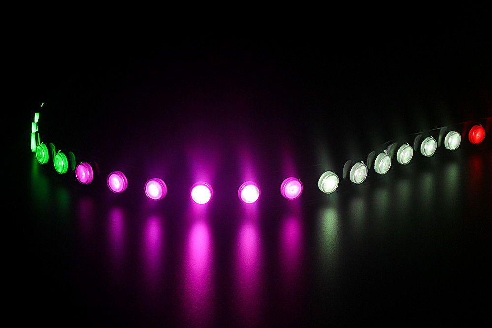 DMX 5050 RGB LED Strip FPC Waterproof IP67 15X45DEG Lens 100W/ Roll