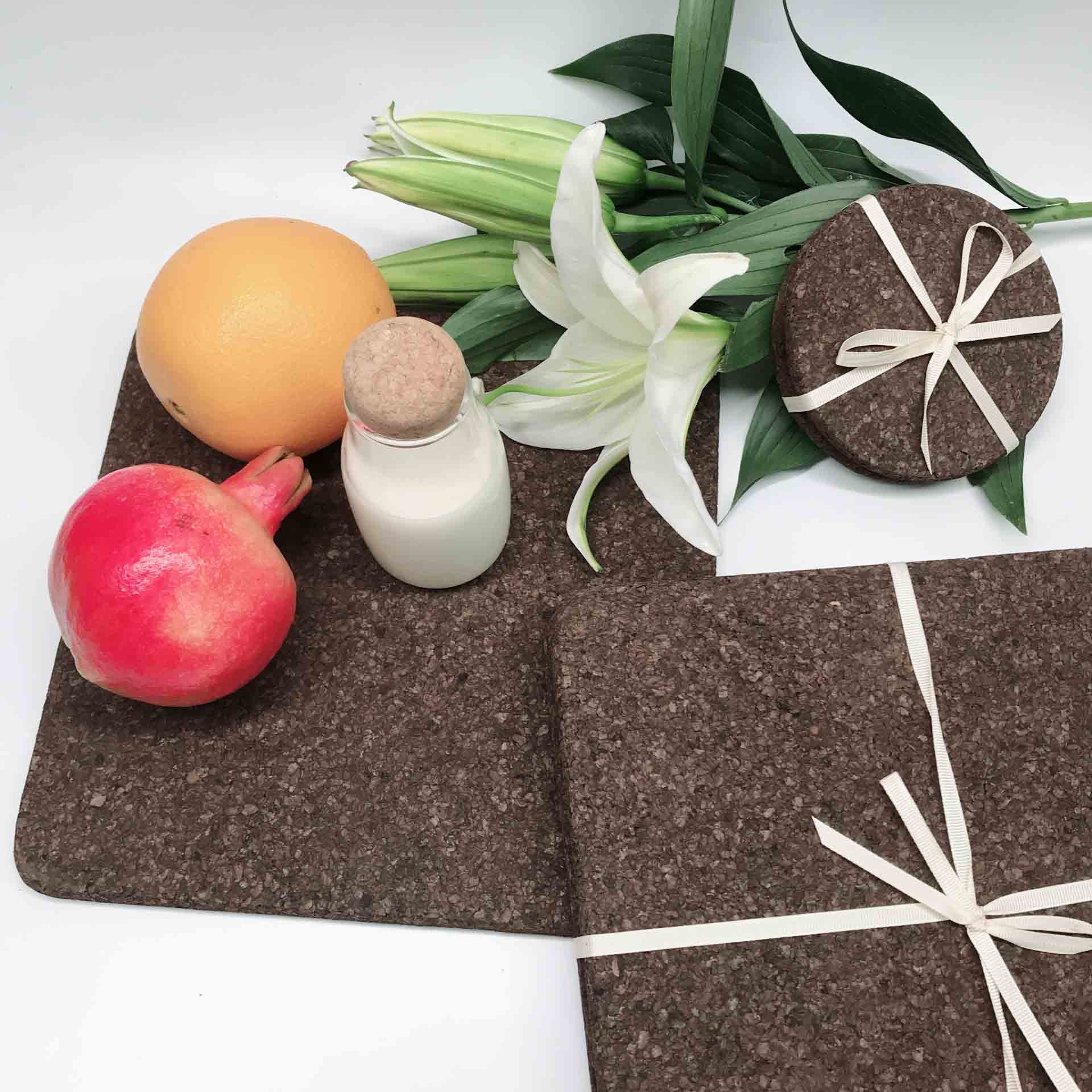 Square Dark Cork Placemats 24x24cm Multiuse For Pottery Barn
