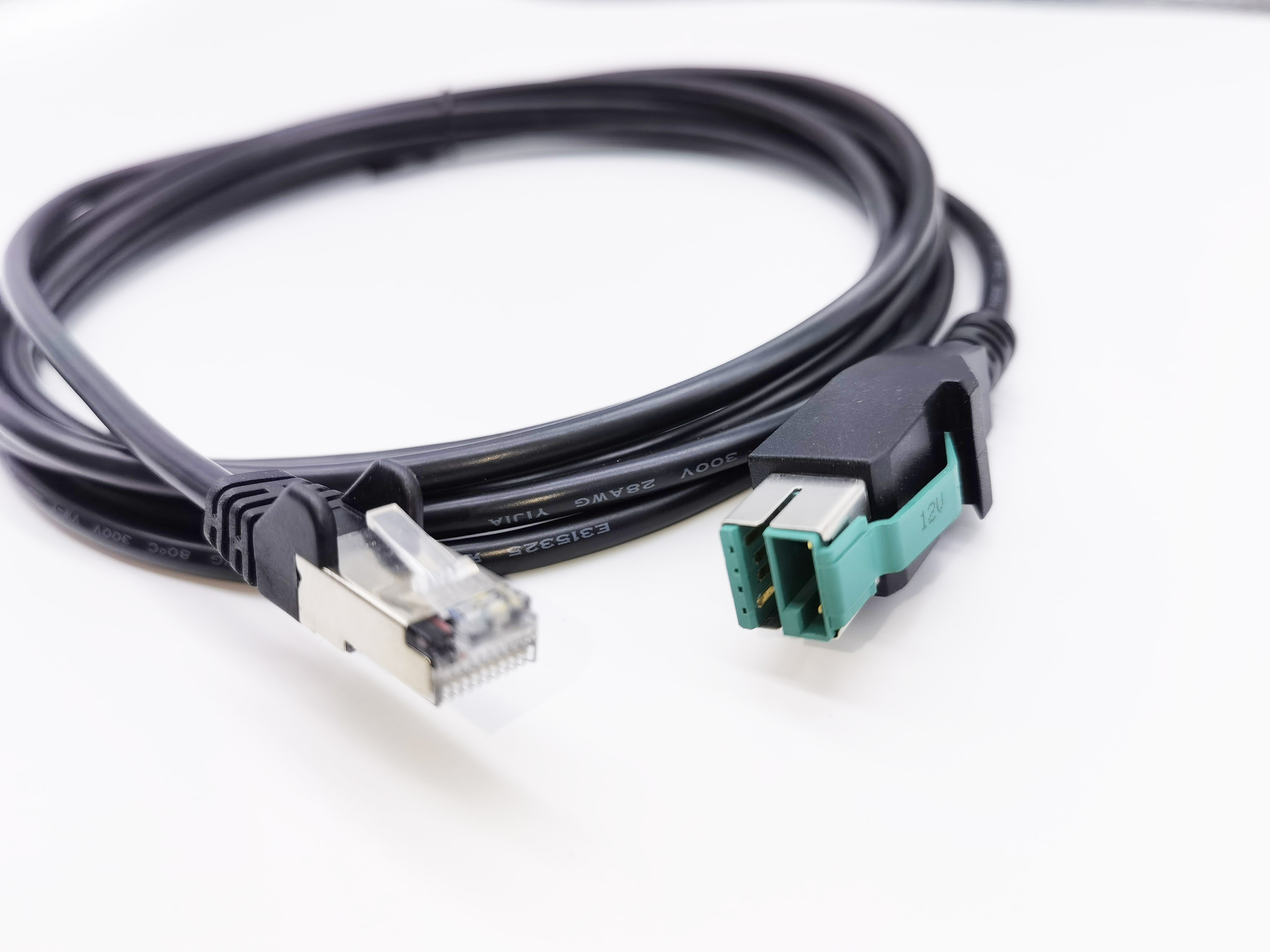 PVC TPE 24V Powered USB 12V Cable Male To RJ45 6A Fast Charging