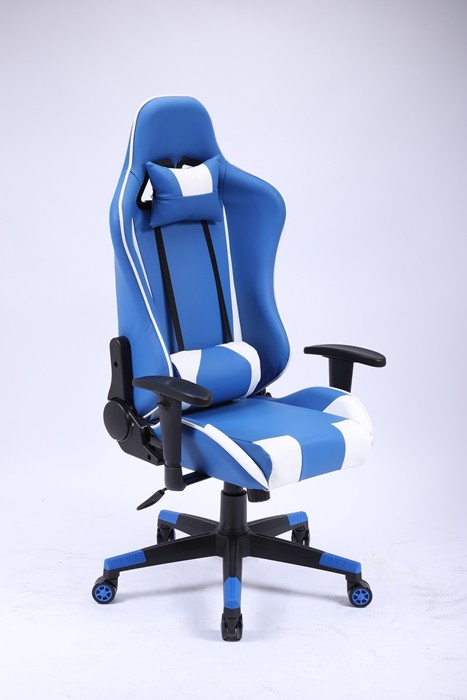Blue Ergonomic Gaming Swivel Chairs 0.169CBM Revolving Chair Back Support Aluminium Base