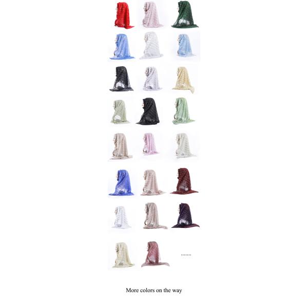 New Muslim scarf European and American style sequined headscarf Muslim hijab, autumn shawl silk scarf