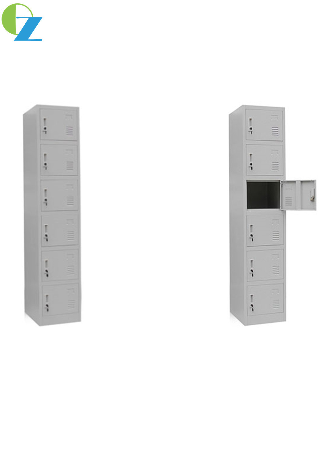 6 Layer Single Door Steel Office Lockers Clothes & Shoes Steel Cabinet