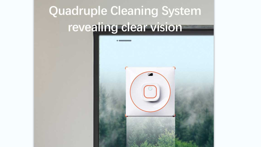 Table Glass Door Frameless Window Robot Vacuum Cleaner 80w