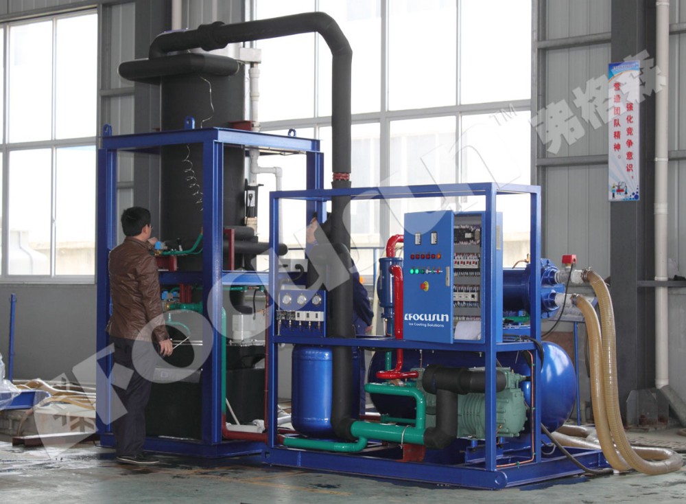 Bitzer Compressor 12000 KG Direct Refrigeration 40 HQ Containerized Block Ice Machine