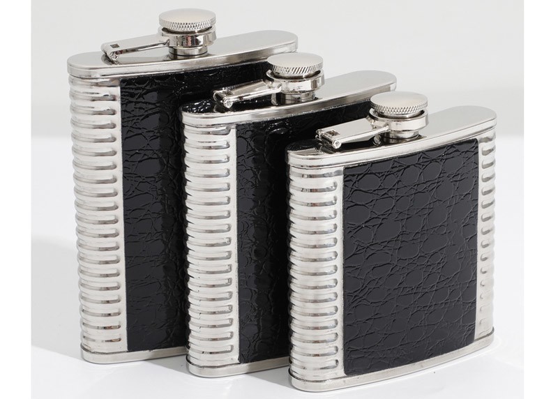 Camping Stainless Steel Small Hip Flask , Personalised Hip Flask 6 7 8 Oz Double Cylinder
