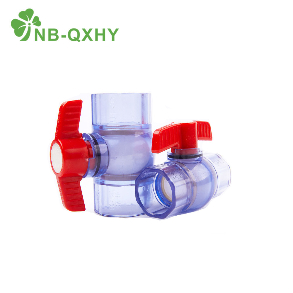 Plastic UPVC Pipe Fitting Transparent Clear Ball Valve for Water System
