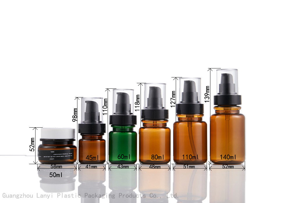 Screen Printing 110ml 140ml PET Cosmetic Lotion Bottle