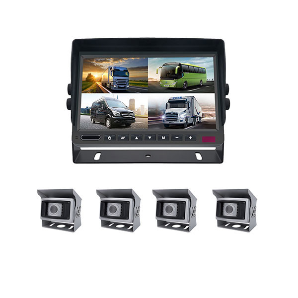 130 Degree Car Reverse Truck Rear View Camera System With Quad View Monitor