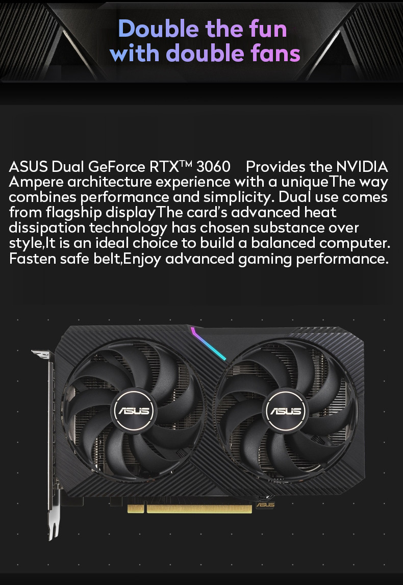 ASUS DUAL RTX3060 desktop computer eating chicken game independent graphics card