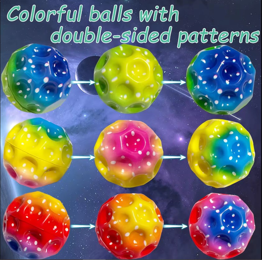 Indoor Outdoor Play Space Galaxy Bouncy Ball Stress Ball for Hand-eye Coordination