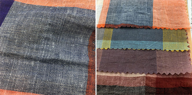 Stonewashed 80gsm-150gsm Check And Stripe Fabrics Yarn Dyed Linen For Clothing