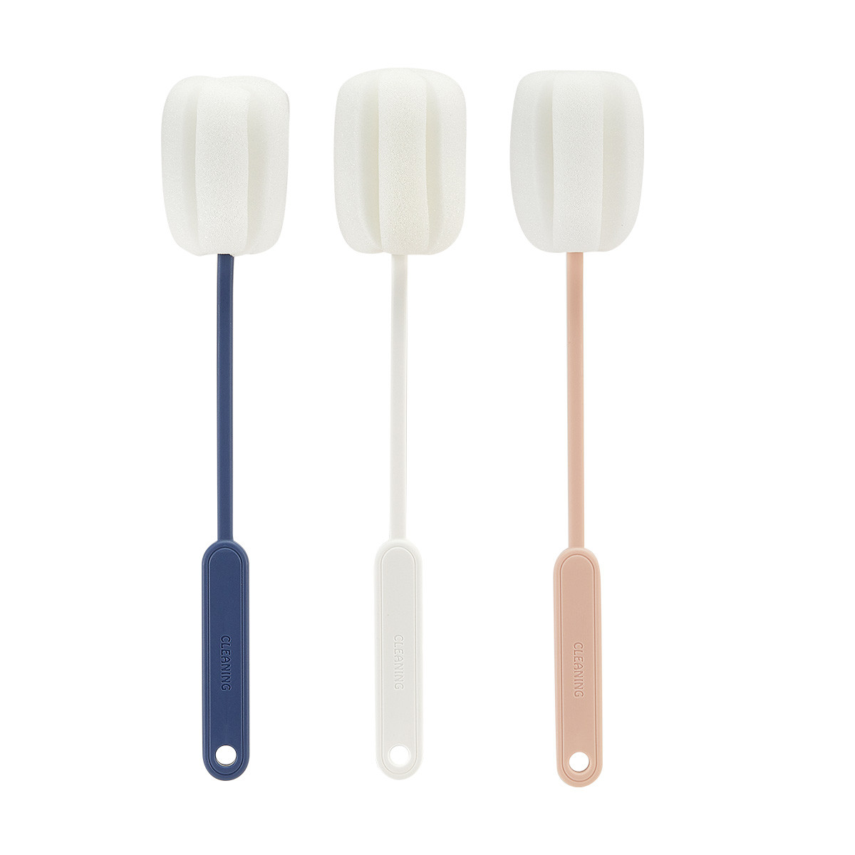 3 Colors Removable Simple Glass Water Bottle Cleaner Sponge Cup Brush Long Handle Household Kitchen Cleaning Tools