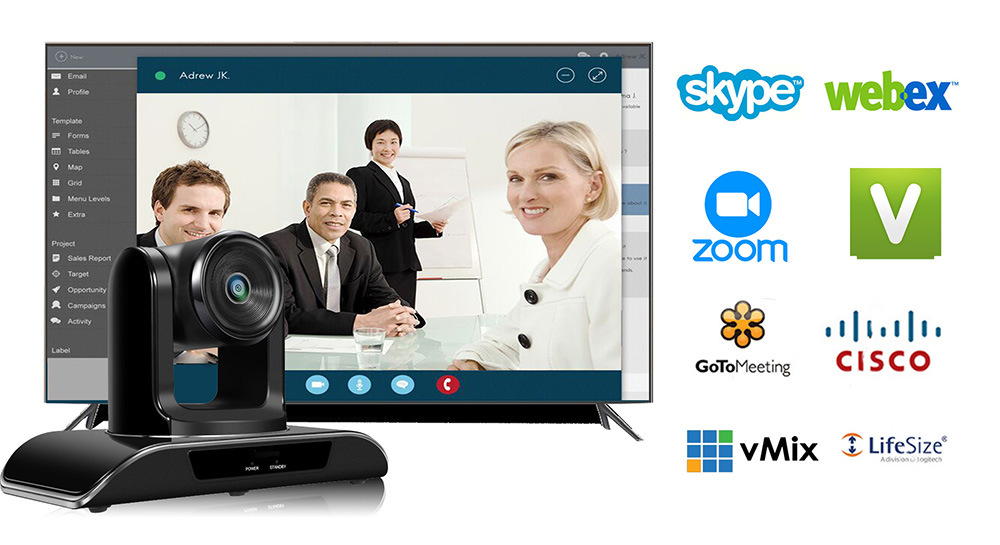 Tongveo HD1080p 60fps 20X Zoom PTZ Conference Camera USB HDMI 3G-SDI 3 Videa Outputs for Church Tele-Education Healthcare (20X Zoom TEVO-VHD20N)
