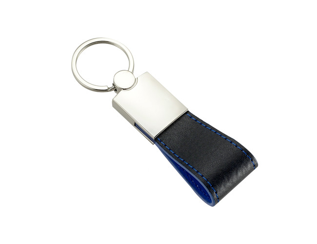 Sector PU Leather Key Chains Debossing Logo Zinc Alloy Key Holder