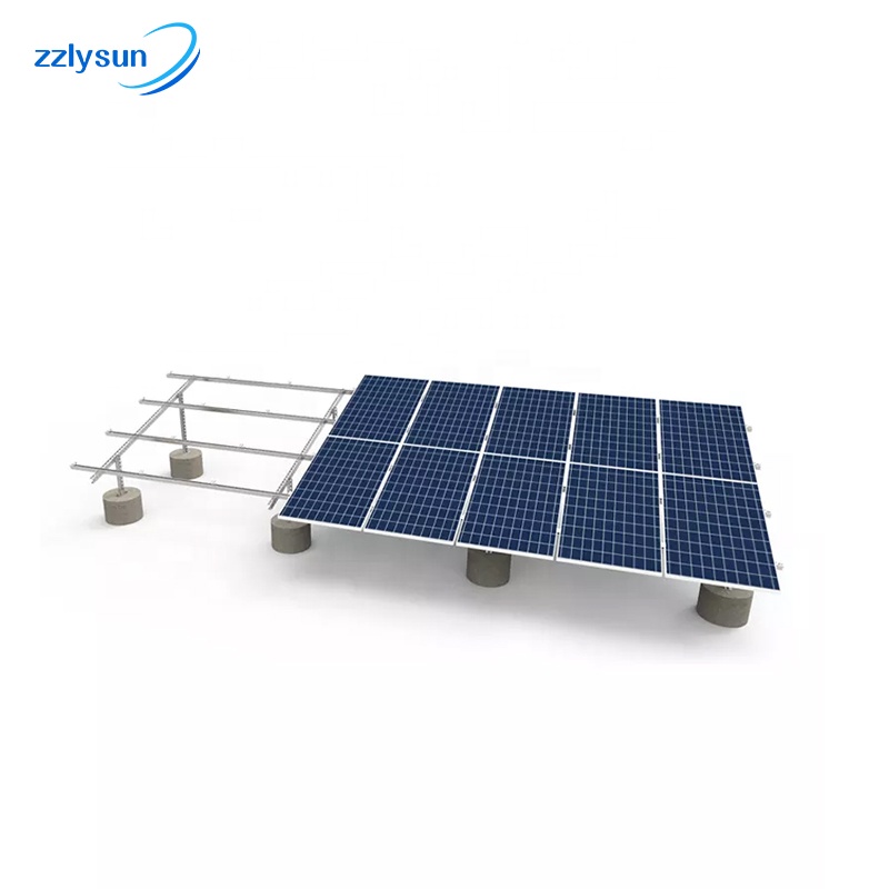 PV On Grid Solar Power System Mounting With Metal Ground Screw Hardware