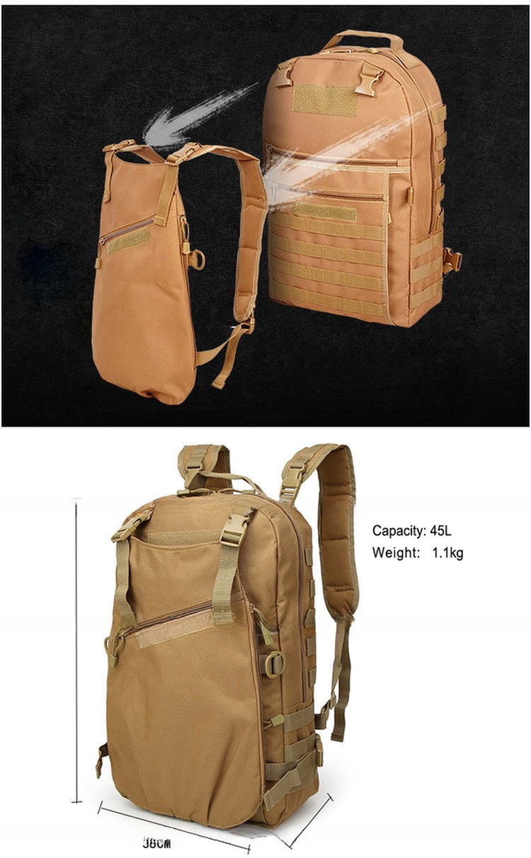 Outdoor Travel Special Shoulder Large Capacity Backpack for Hiking and Biking in Khaki