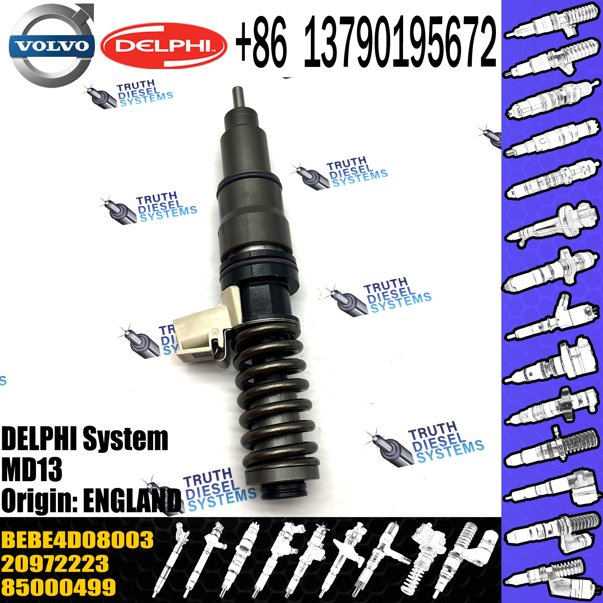 Common Rail Diesel Fuel Injector 20972223 BEBE4D16003 BEBE4D08003 for Engine Parts