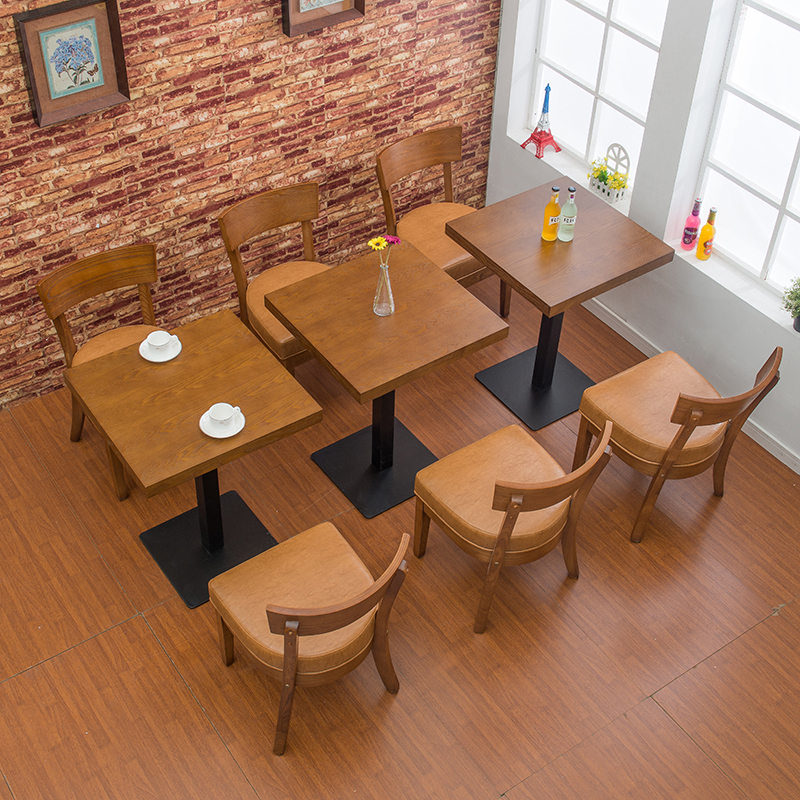 29.5" Solid Wood Dining Table And 6 Chairs Sofa Coffee Shop