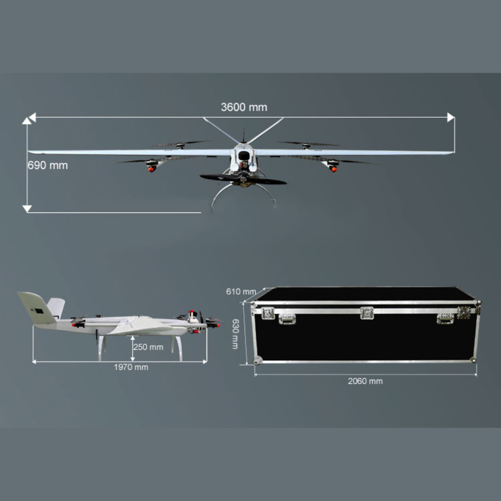 OEM 300 Minutes Fixed Wing Aircraft Drone 5kg Payload Long Endurance Mine Modeling HX360L