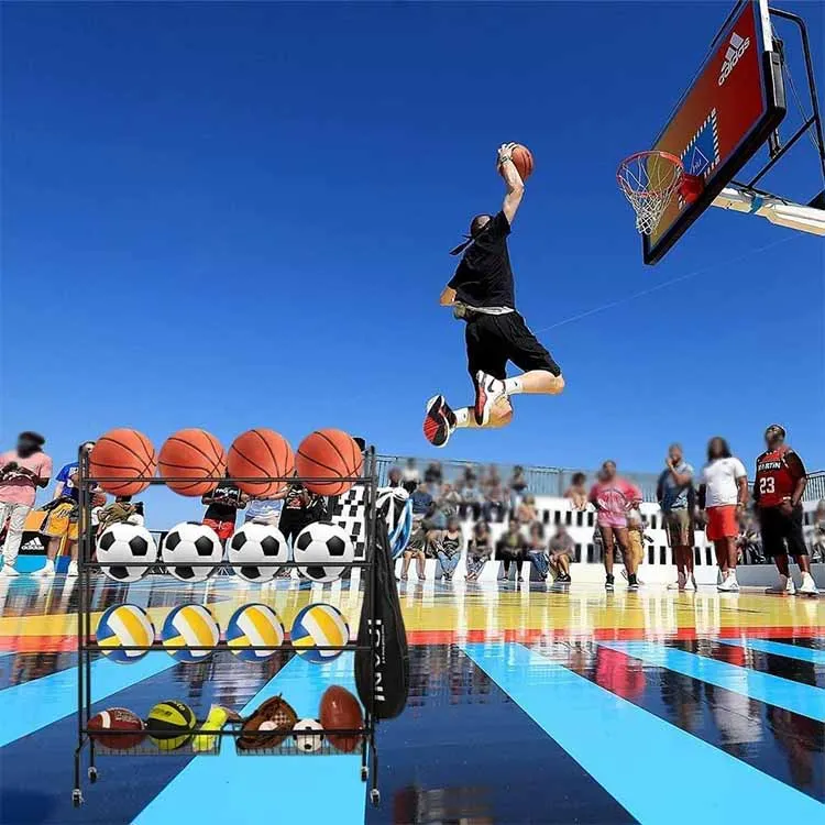 Factory Custom Color Size Metal Basketball Rack Sport Ball Storage Garage Sports Ball Rack for Garage