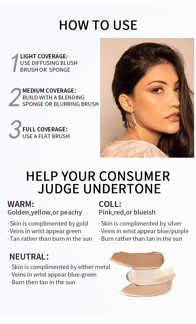 Full Coverage Foundation Private Label Waterproof Matte Liquid Concealer Foundation for Black Skin