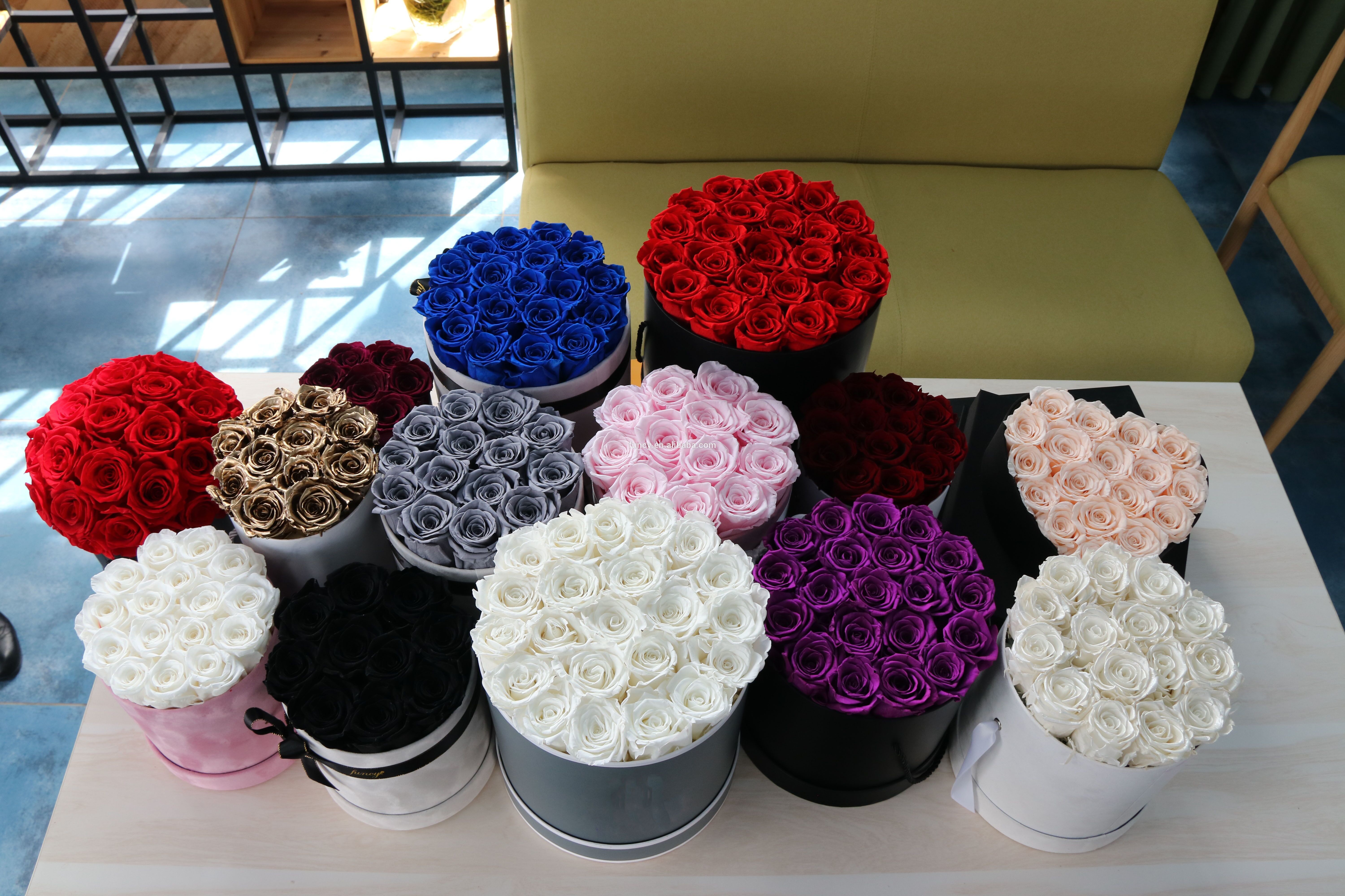 2020 Christmas Decorations Indoor Preserved Roses Box Valentine proserved Rose gift in Box