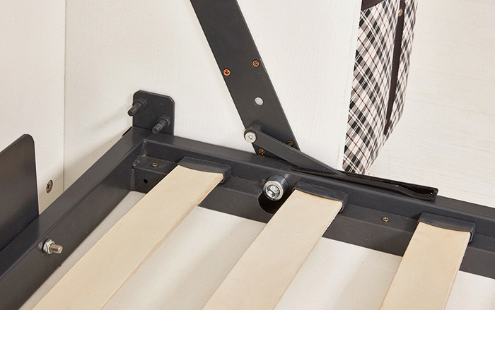 5ft Wall Mounted Bed Mechanism With Bookshelf , Murphy Bed Metal Frame