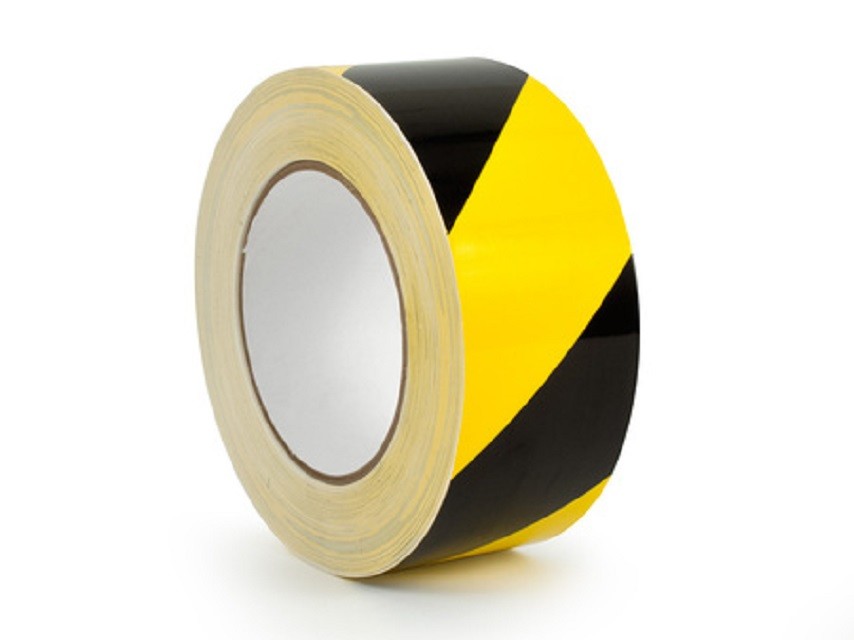 ESD PVC / PE Antistatic Adhesive Warning Tape With Yellow Color And Black Painting