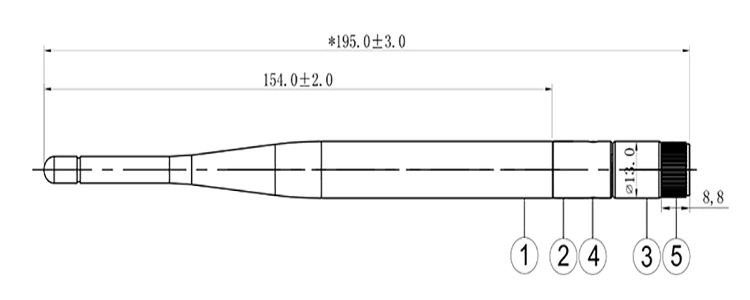 Indoor Wlan Omni Wifi Antenna High Gain 2.4GHz High Frequency