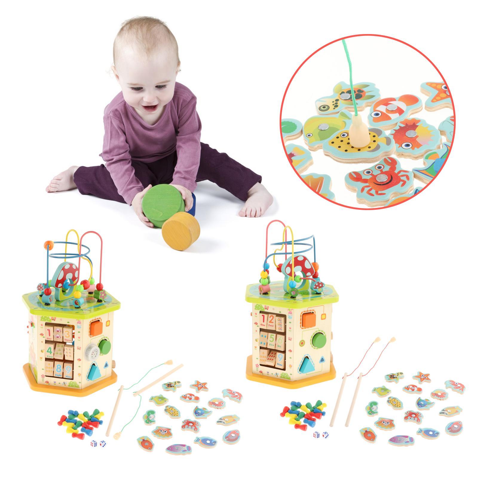 Large Activity Cube Toys, Montessori Matching Stacking Pentatonic Piano Letter Learning for New Year Kids Baby Infant Boys Girls