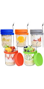 5 Pack Overnight Oats Containers