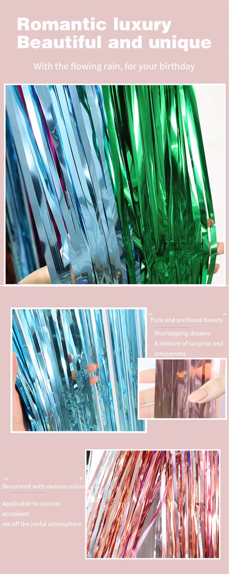 Birthday Party Background Photo Booth Fringe Tassel Door Foil Curtain