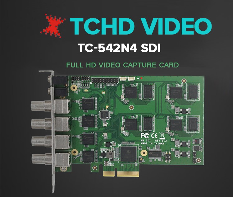 PCIE 1080P60 4-Channel 3G-SDI Video Capture Card H264 SDK Support for Game Streaming