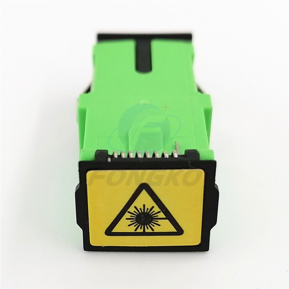 Black Auto Shutter SC/APC Adapter SC Simplex Green Shell Singlemode Fiber Optic Adapters