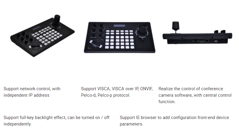 LCD Display Controller RS485 Pelco PTZ IP Camera Controller Keyboard support POE