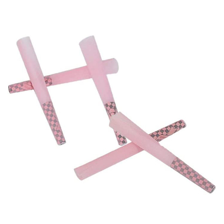 1 1/4 Size Pink Natural Unrefined Ultra Thin Pre Rolled Cones 78mm With Tips