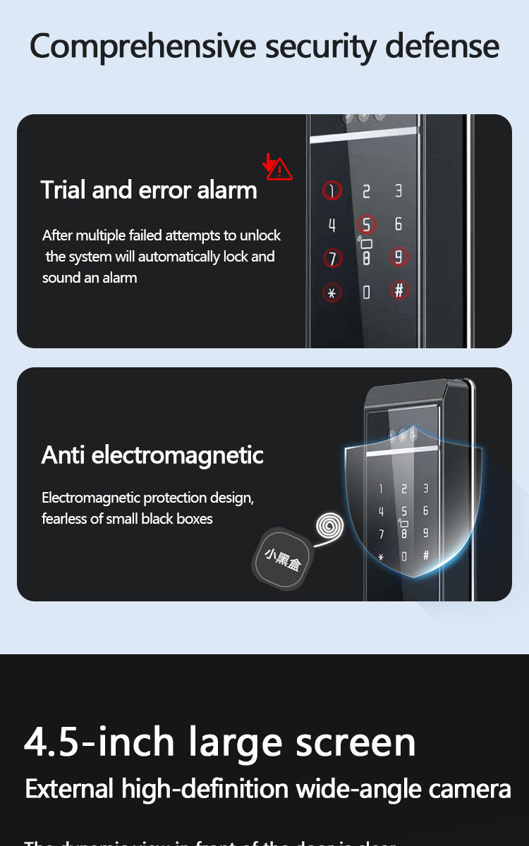 Qleung S810max New Design Tuya Door Lock Face Palm Fingerprint Password Card Key Unlock Tuya Remote Contronl Smart Home Door Lock