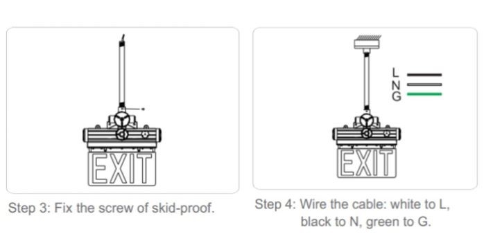 Explosion Proof Exit Sign Light Fixture 100-277V For Hazardous Locations