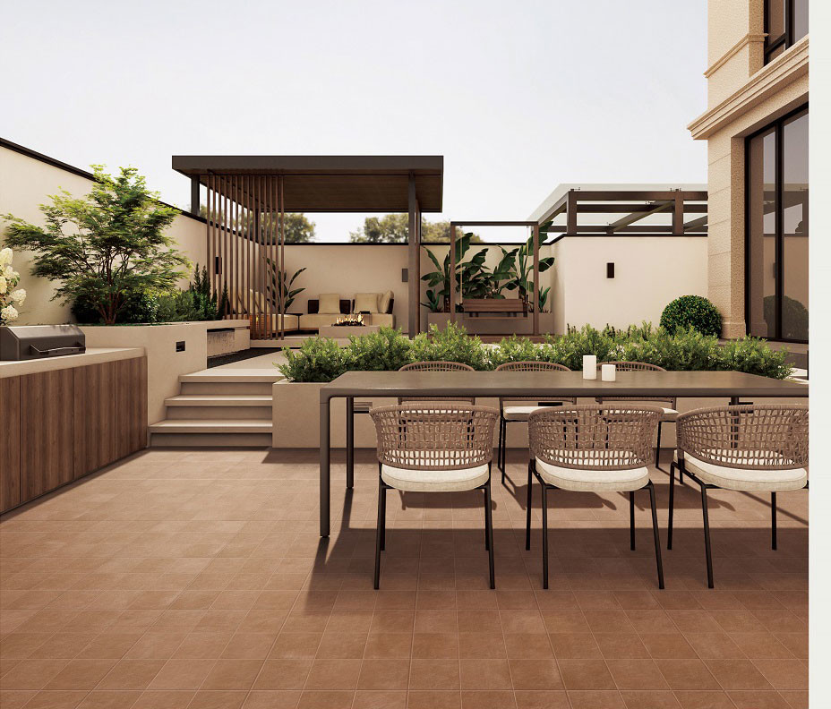 Brown Exterior Floor Ceramic Eco-Friendly Tiles For Rebuilding 24"X24"