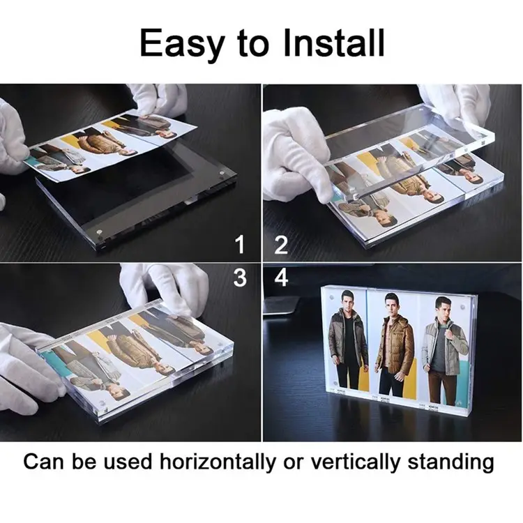 Digital Printing Clear Glass Picture Decoration Frame Double Sided For Still Life Decor