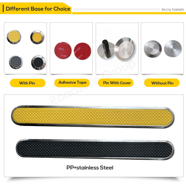 SS304 SS316 Road Stud Tactile Indicator Studs PP Surface Stainless Steel Tactile Studs Anti Slip