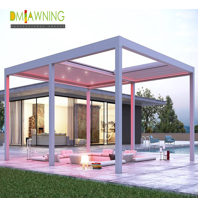 Roof Sunshade Systems Retractalbe Aluminum Blade Motorized Pergola