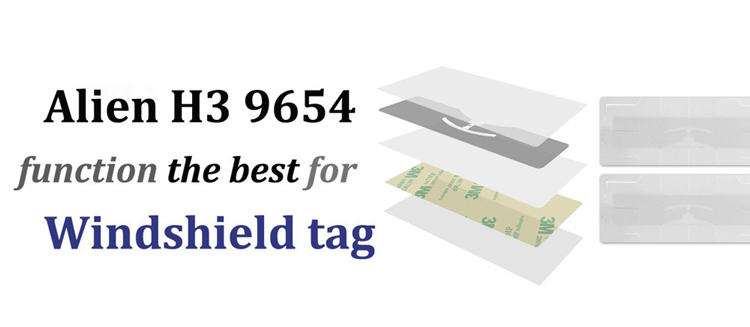 Windshield UHF RFID Tag Sticker , Anti Transfer RFID Label Sticker for Vehicle Management