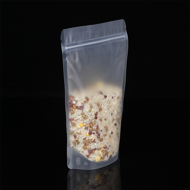 3.9 x 5.9 Inch Heat Seal Matte Clear Stand Up Pouch Bags with Resealable Zipper Lock for Food, Beans, Snacks Packaging